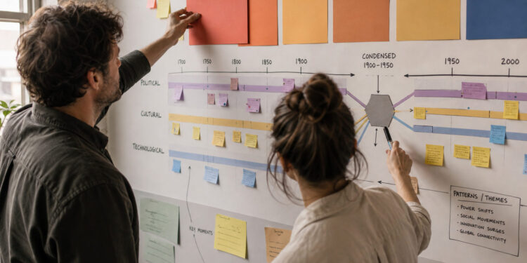 Visual Hierarchy and Context in Historical Timelines